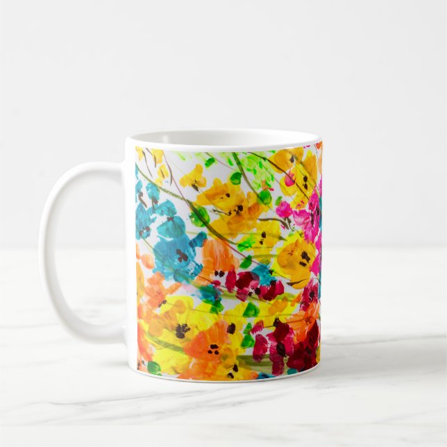 Mug peindre peinture fleurs texture, peindre fl brilla (Gauche)