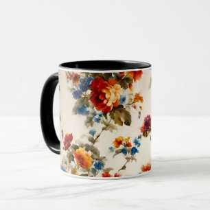 Mug Peint Е légant & Délicat Fleurs d'été colorées