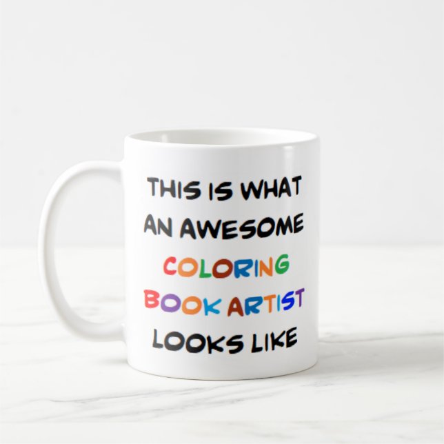 Mug peintre de coloriage, génial (Gauche)