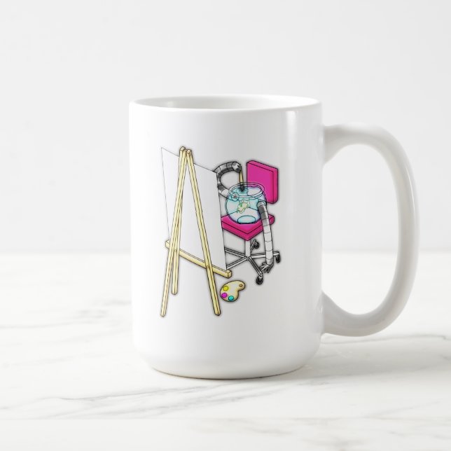 Mug Peintre de poisson ("couleur de l'eau") - (Droite)