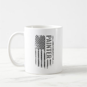 Mug Peintre drapeau américain design en détresse
