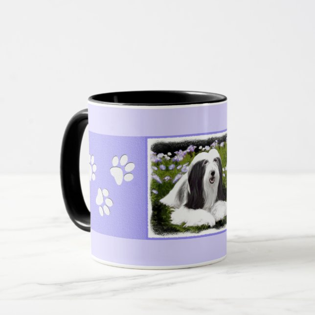 Mug Peinture à collie à poils - Joli art original de c (Devant gauche)