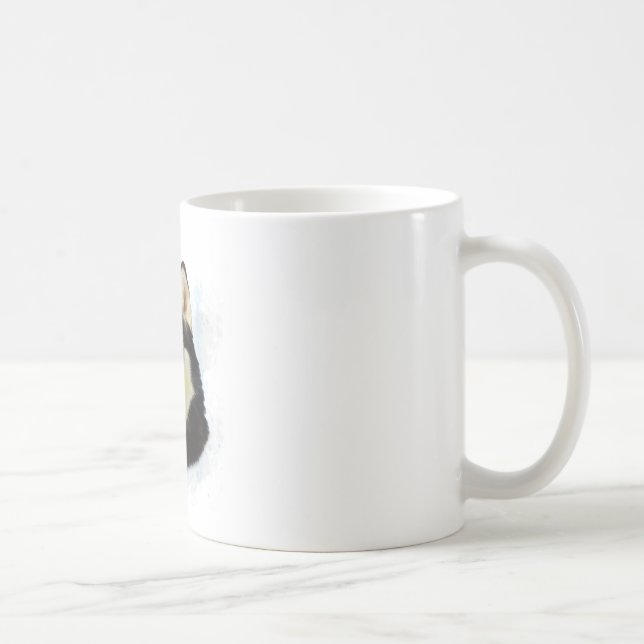 Mug Peinture à l'aquarelle de chien Husky sibérien (Droite)