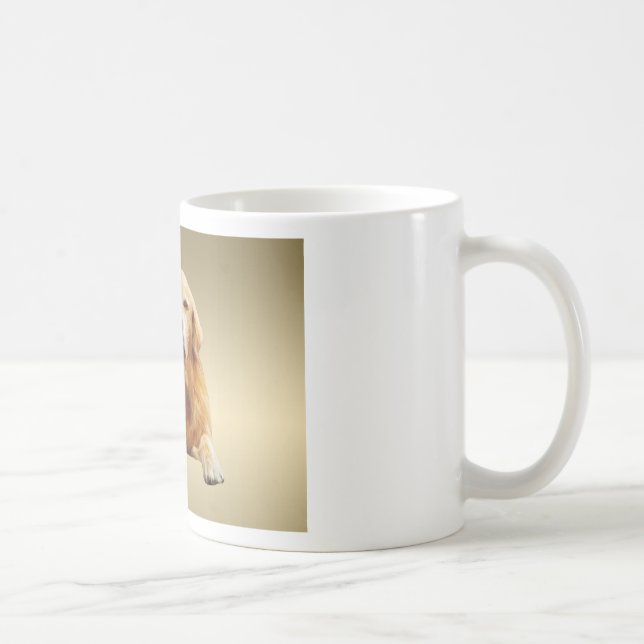 Mug Peinture à l'aquarelle de chien Labrador noir (Droite)