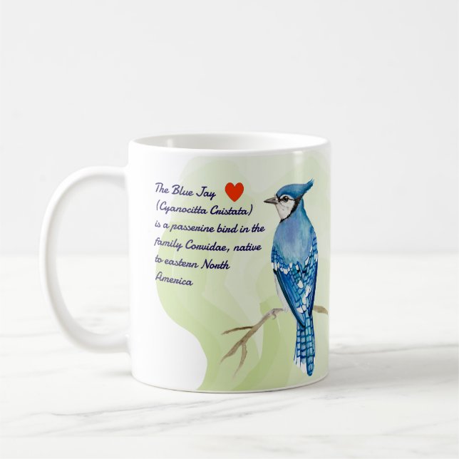 Mug peinture à l'aquarelle de jais bleu (Gauche)