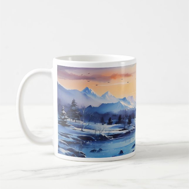 Mug Peinture à l'encre d'hiver (Gauche)