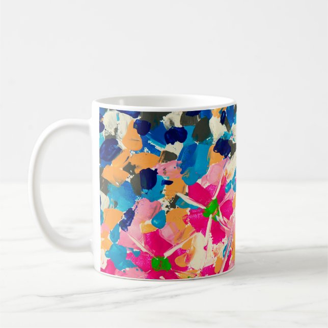 Mug  Peinture à l'huile abstraite sur toile. Voie mult (Gauche)