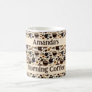 Mug Peinture à l'huile de café noir Motif personnalisé