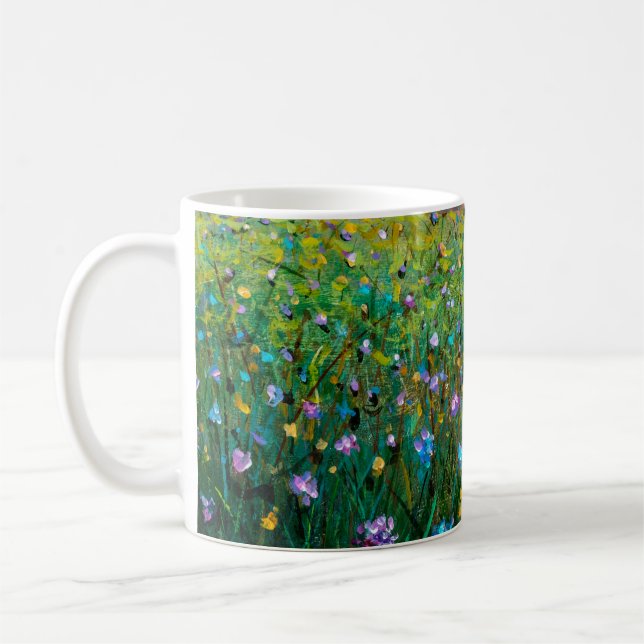 Mug  peinture à l'huile de fleurs, belles fleurs de ch (Gauche)