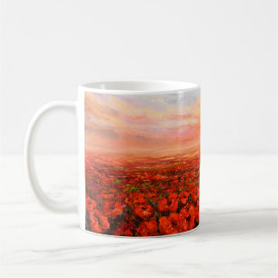 Mug  peinture à l'huile de pavot à opium (Papaver somn