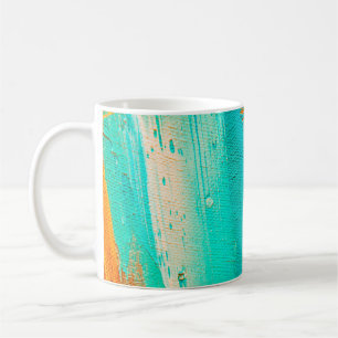 Mug Peinture à l'huile dessinée à la main. arrière - p