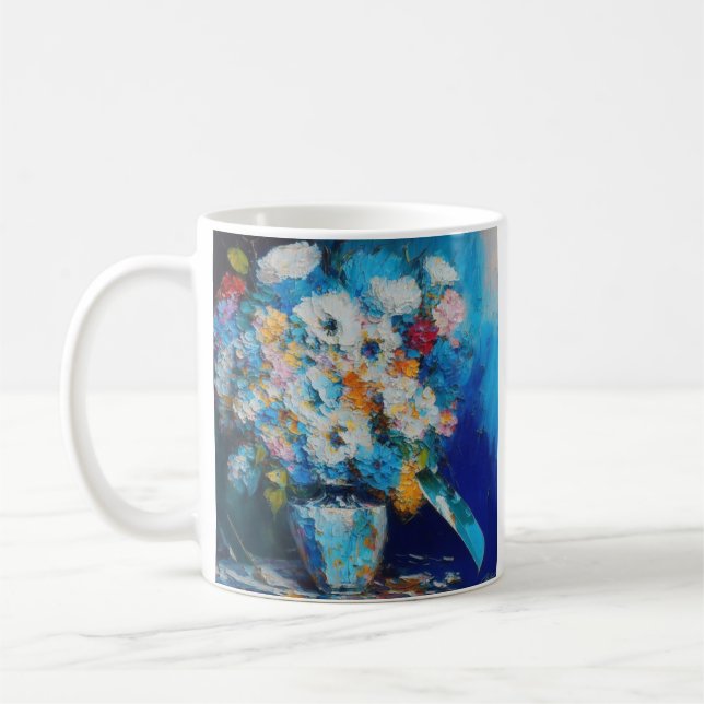 Mug Peinture à l'huile Fleurs dans un vase (Gauche)