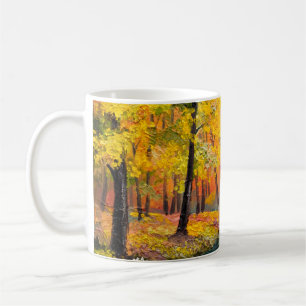 Mug peinture à l'huile sur toile - peinture de la forê