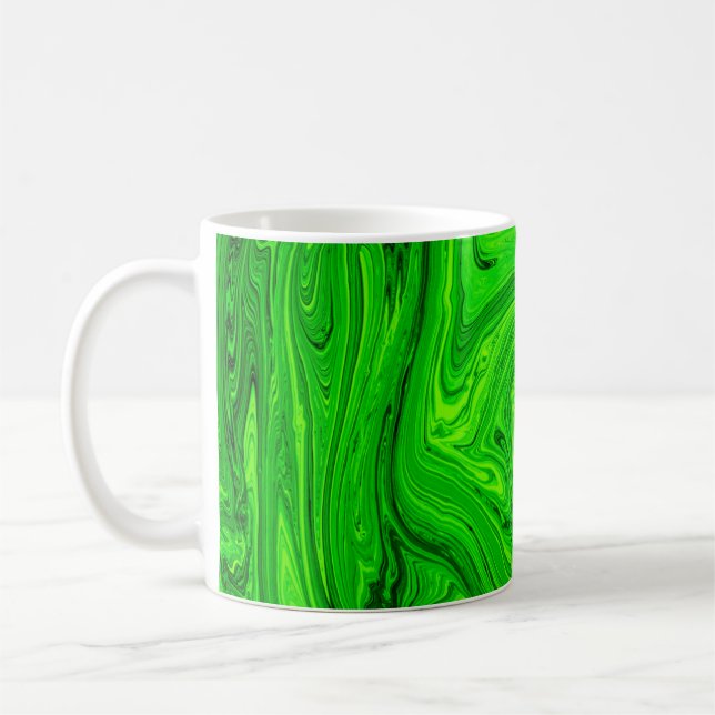 Mug Peinture à l'huile verte abstrait arrière - plan.  (Gauche)