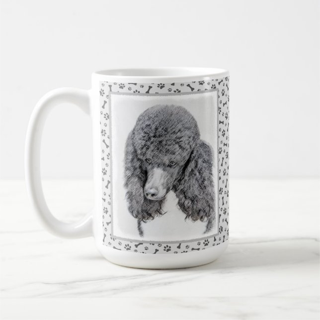 Mug Peinture à paille noire standard - Art du chien (Gauche)
