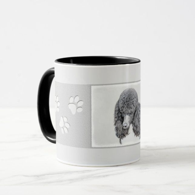 Mug Peinture à pantalon noir ordinaire de caniche - ar (Devant gauche)