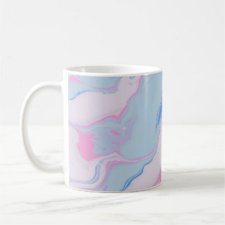 MUG PEINTURE ABSTRAITE BLANCHE ET BLEUE ROUGE
