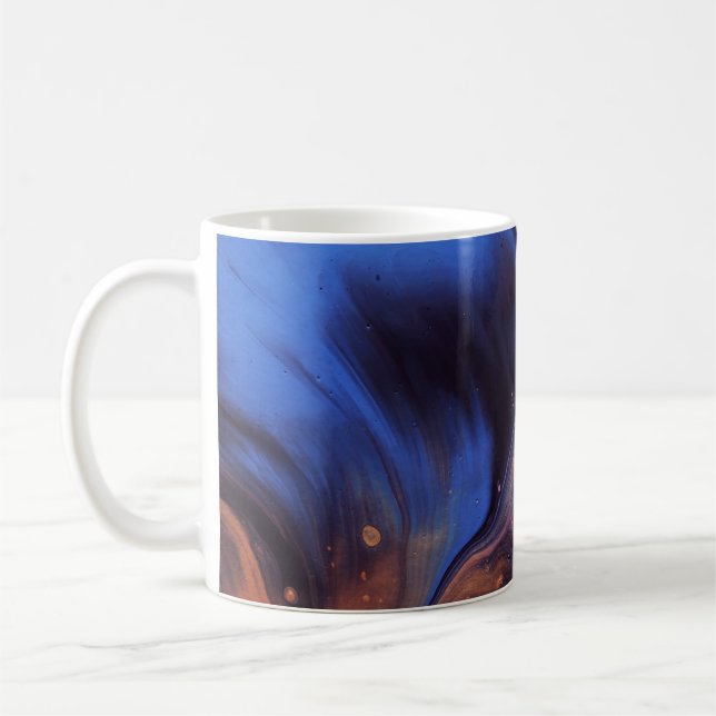 MUG PEINTURE ABSTRAITE BLEUE ET BLANCHE (Gauche)