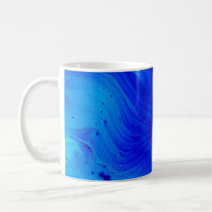 Mug Peinture abstraite bleue et turquoise