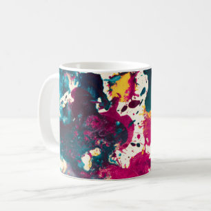 Mug Peinture Abstraite colorée Turquoise et magenta