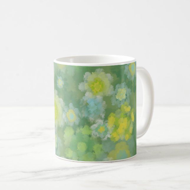 Mug Peinture Abstraite d'aquarelle salée florale (Devant droit)