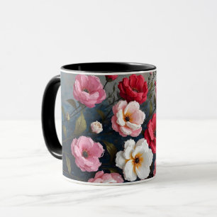 Mug Peinture abstraite de fleurs stylisées