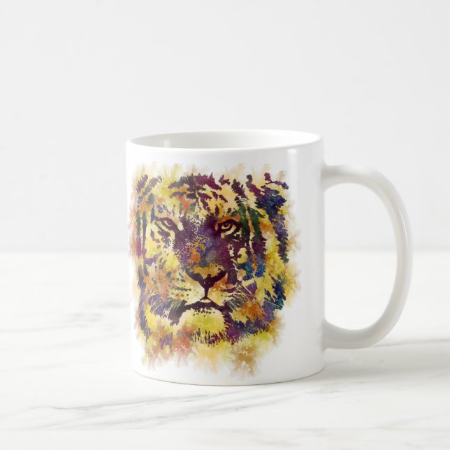 Mug Peinture Abstraite de Lion (Droite)