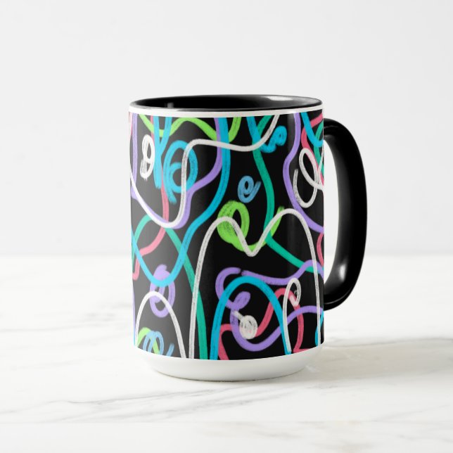 Mug Peinture Abstraite de néon (Devant droit)