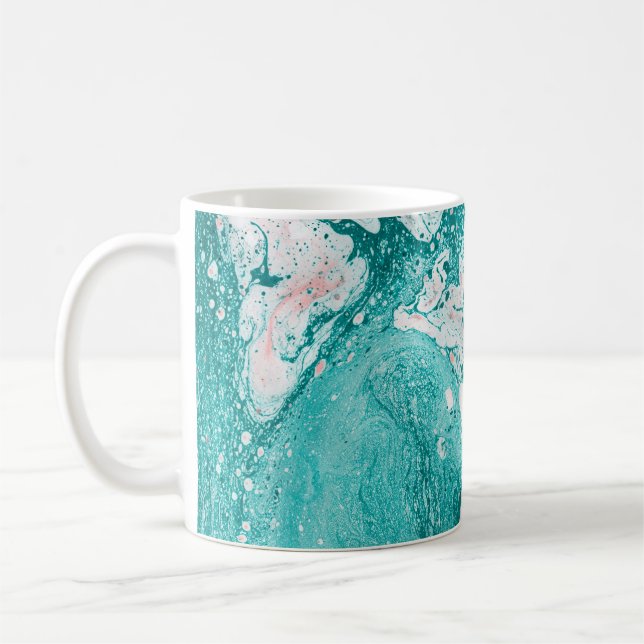 Mug Peinture Abstraite. OEuvre d'art moderne. Marbre,  (Gauche)