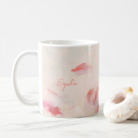 Peinture Abstraite Rose & Corail Nom