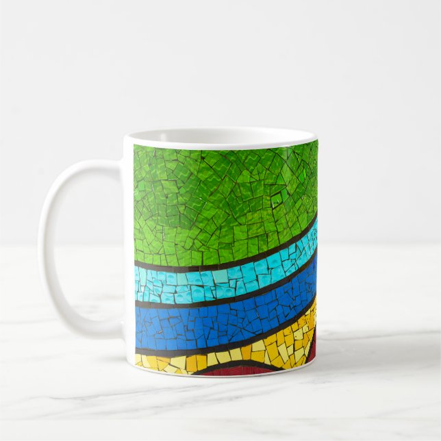 Mug Peinture abstraite verte et rouge (Gauche)