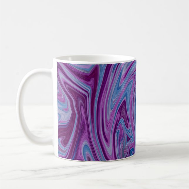 Mug Peinture abstraite violette et bleue (Gauche)