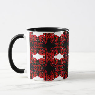 Mug Peinture Acrylique Abstraite Éternelle Rouge Fluid