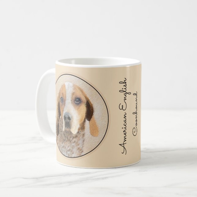 Mug Peinture américaine anglaise sur pilon - Chien Art (Devant gauche)
