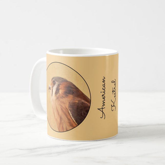 Mug Peinture américaine Kestrel - Art original pour oi (Devant gauche)