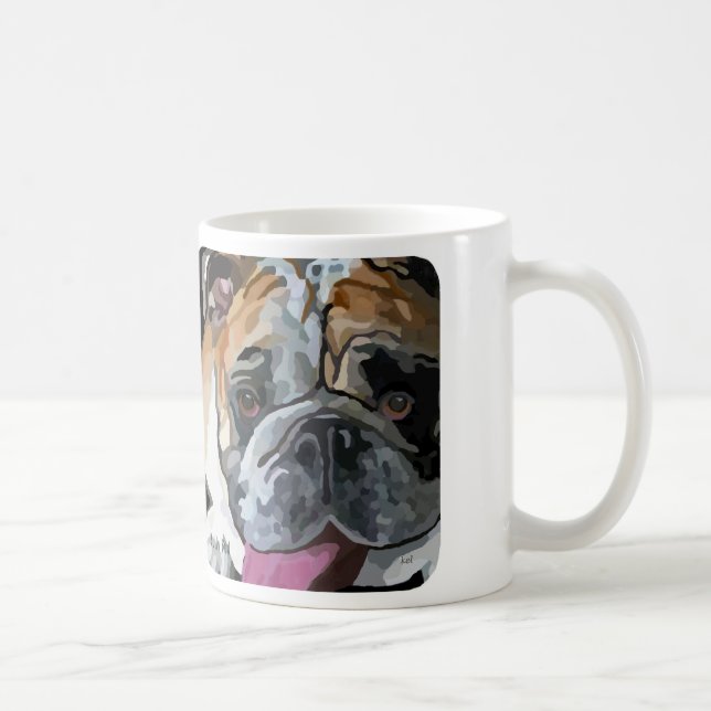 Mug Peinture anglaise de visage de bouledogue sur la (Droite)