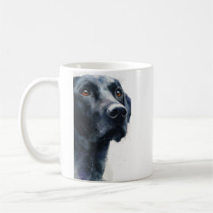Mug peinture aquarelle de labrador retriever noir