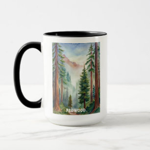 Mug Peinture aquarelle du parc national Redwood