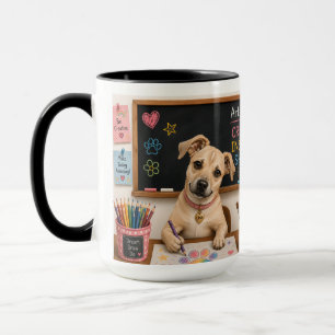Mug Peinture aquarelle d'un chien d'école mignon