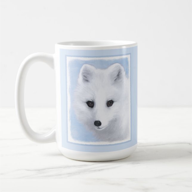 Mug Peinture Arctic Fox - Art original de la faune (Gauche)