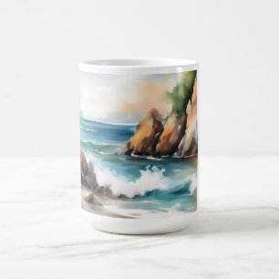 Mug Peinture Arrière - plan d'aquarelle Seashore Art D