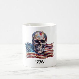 Mug Peinture artistique à l'huile crâne drapeau améric