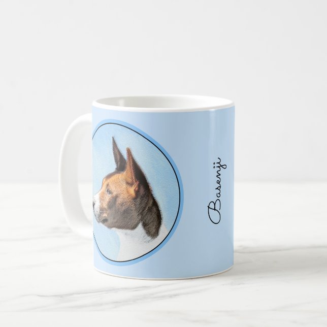 Mug Peinture Basenji - Belle Art Original (Devant gauche)