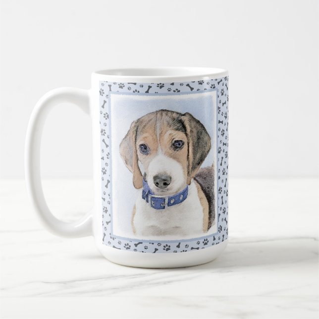 Mug Peinture beagle - Cute Original Chien Art (Gauche)