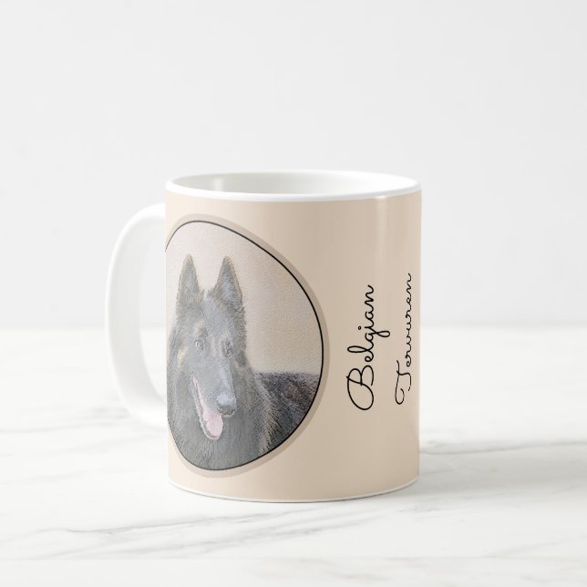 Mug Peinture belge Tervuren - Cute Original Chien Art (Devant gauche)