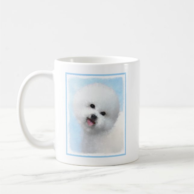 Mug Peinture Bichon Frisé - Art de Chien Original Mign (Gauche)