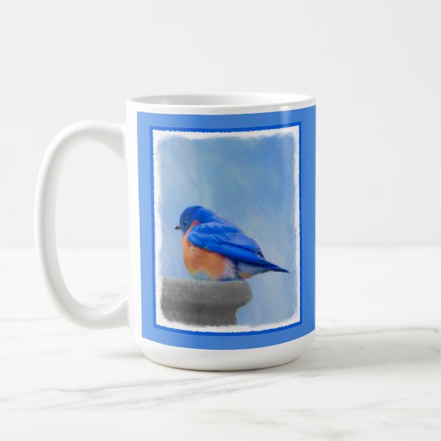 Mug Peinture Bluebird - Art original pour oiseaux (Gauche)