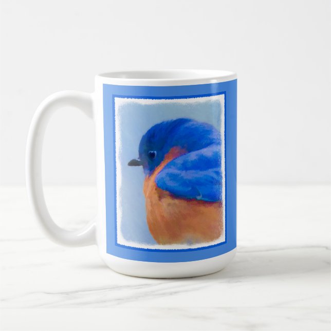 Mug Peinture Bluebird - Art original pour oiseaux (Gauche)
