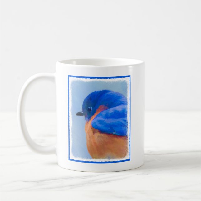 Mug Peinture Bluebird - Art original pour oiseaux (Gauche)