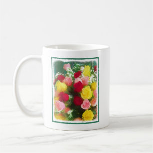 Mug Peinture Bouquet Rose - Jolie Art Fleur Originale